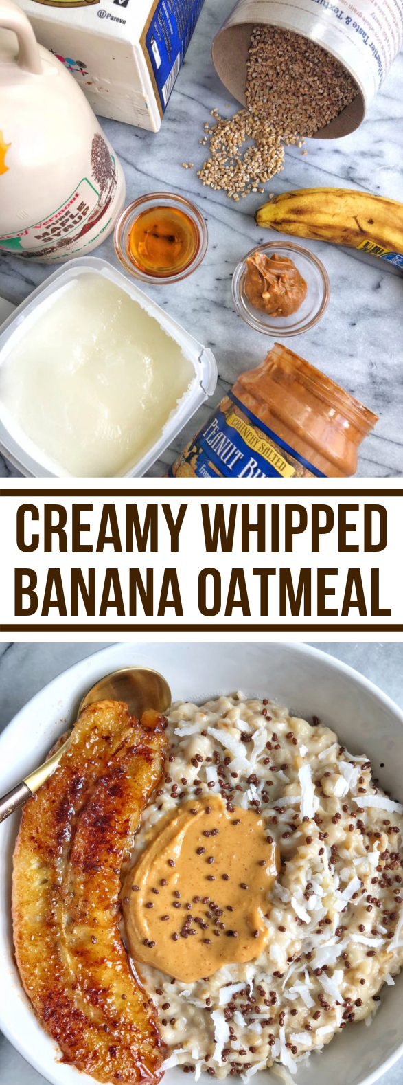 Creamy Whipped Banana Oatmeal #healthy #glutenfree