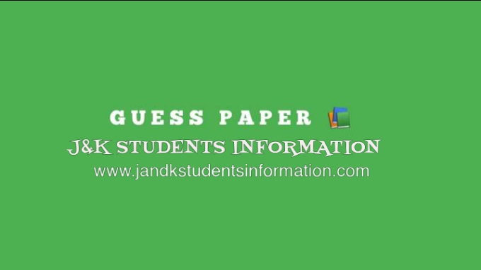 University Of Kashmir : Guess Paper Of Urdu Literature Subject For BG 2nd Semester Students