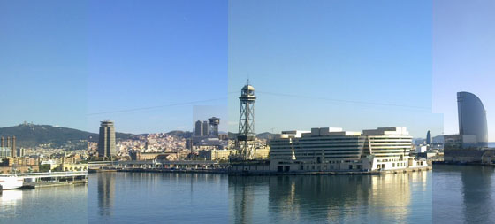 BCN desde el puente que lleva al Rompeolas