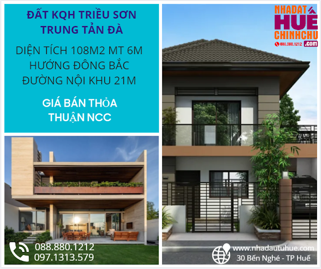 NHÀ ĐẤT HUẾ CHÍNH CHỦ Bán đất khu quy hoạch Triều Sơn Trung - Tản Đà, Huế - 088|880|1212