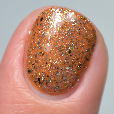 graphite glitter nail polish swatch close up