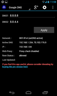 ubah DNS ponsel Android