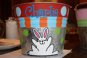 Easter bucket / pail with rabbit