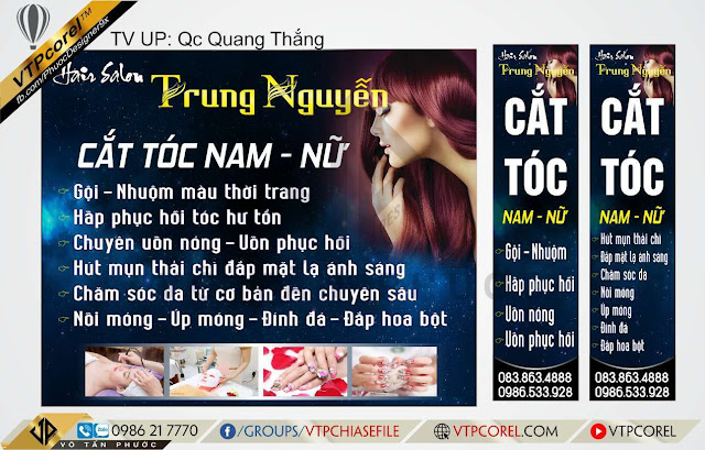 Share mẫu bảng hiệu Cắt Tóc Nam Nữ