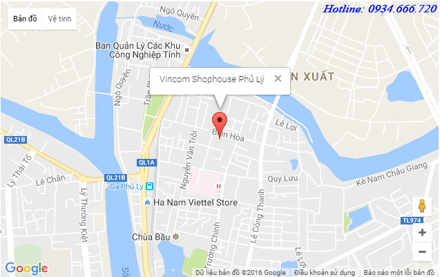 Vị trí Vincom Shophouse Phủ Lý - Hà Nam