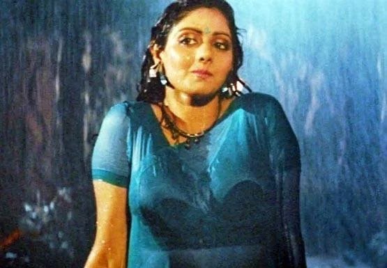 Sridevi wet saree sensuous look bollywood actress