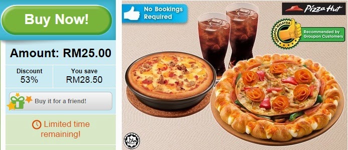 Pizza Hut Jam Packed Pizza offer, groupon malaysia, discount