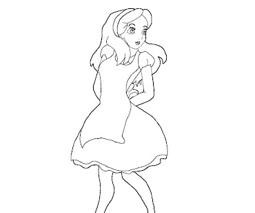 #6 Alice in Wonderland Coloring Page