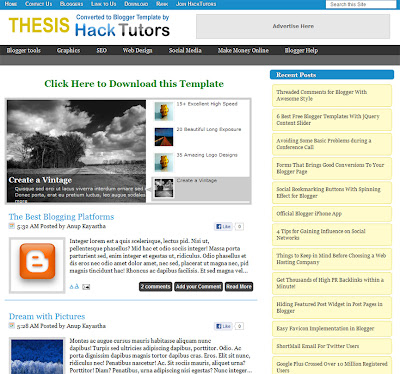 Thesis Template for Blogger