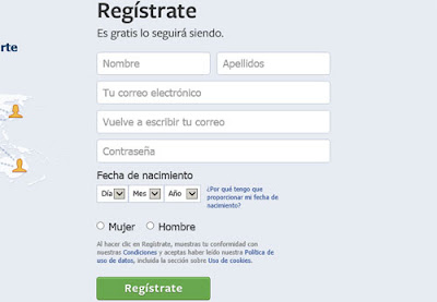 registrarse en facebook