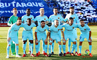 F. C. BARCELONA - Barcelona, España - Temporada 2017-18 - Ter Stegen, Umtiti, Rakitic, Busquets y Piqué; Messi, Semedo, Paco Alcácer, Iniesta, Luis Suárez y Jordi Alba. C. D. LEGANÉS 0 F. C. BARCELONA 3 (Luis Suárez 2, Paulinho). 18/11/2017. Campeonato de Liga de 1ª División, jornada 12. Leganés, Madrid, estadio de Butarque.