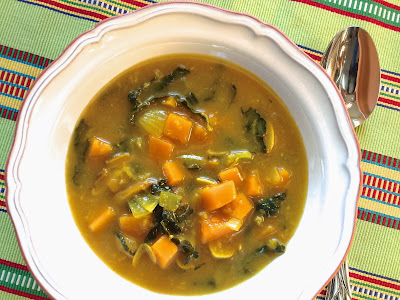 Healthy Butternut Squash, Shiitake Mushrooms &amp; Kale Soup