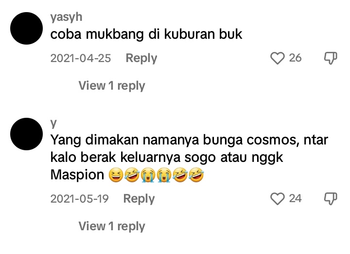 Komentar negatif melihat orang makan bunga telang