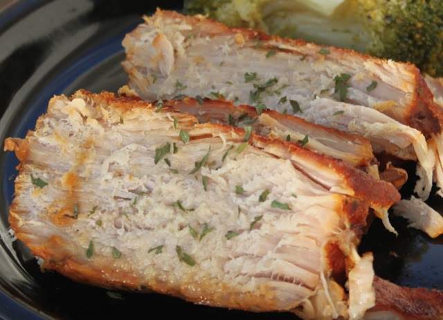 herb and garlic sliced pork tenderloin