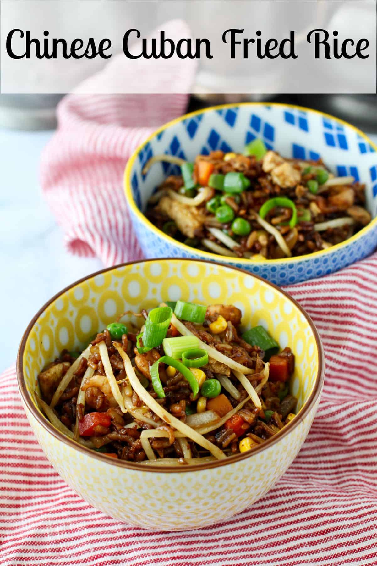 Chinese Cuban Fried Rice in bowls.