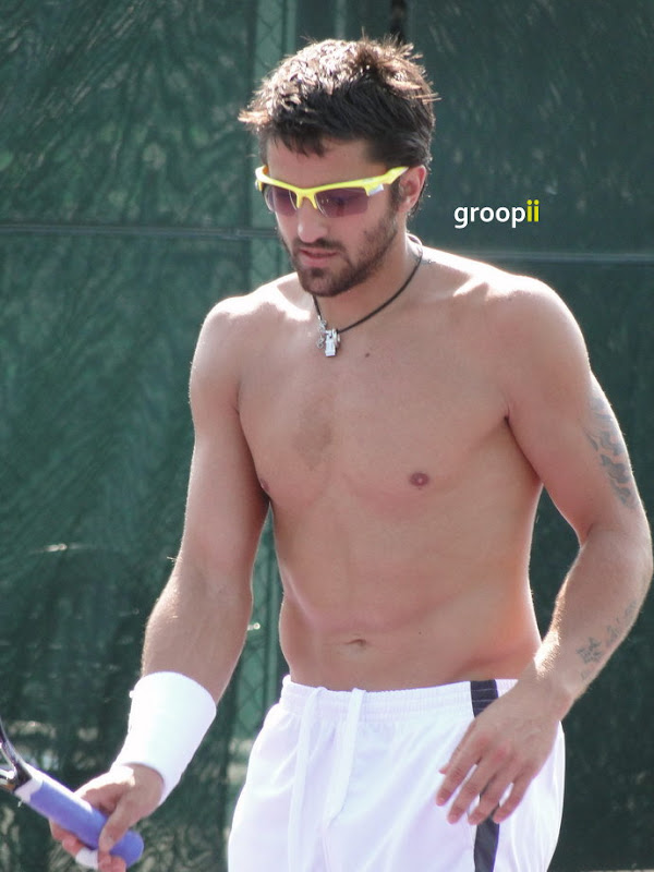 Janko Tipsarevic Shirtless at Miami Open 2011