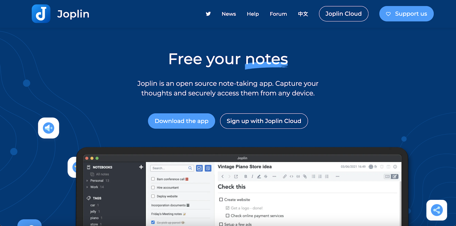 Joplin app - professional FOSS notetaking app.