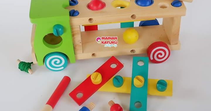 Truk Bongkar Pasang Mainan  Kayu SEBUTIK EDUTOYS