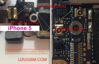 This is I Phone 5 Home button is Not Working Problem Solution    i phone home button is not working clean this button plate if not working chack this line. if get any line is short. make this jumper use copper coil.  