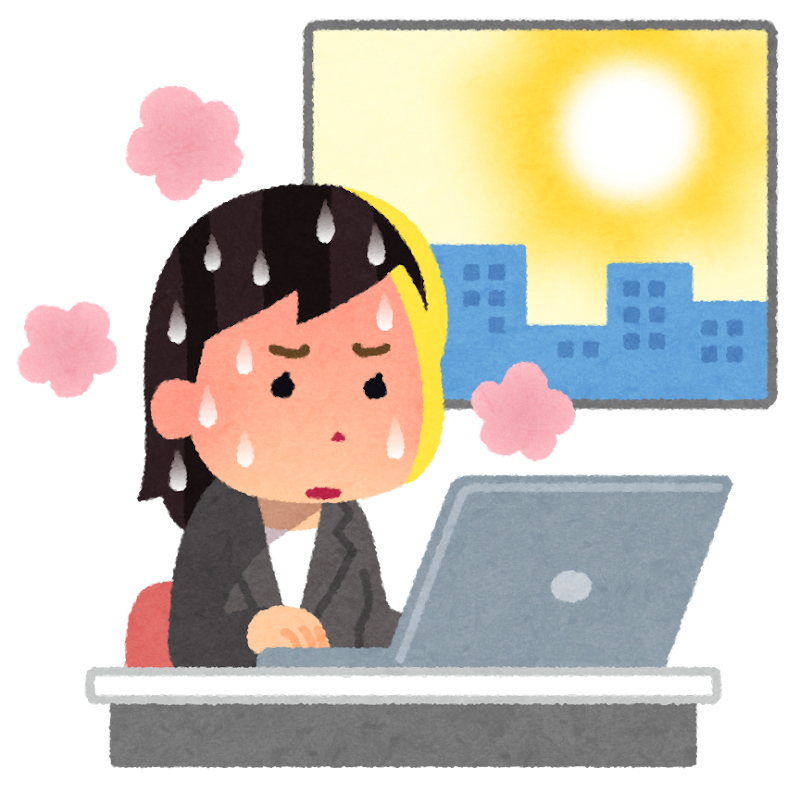 暑い会社で働く人のイラスト 女性 かわいいフリー素材集 いらすとや