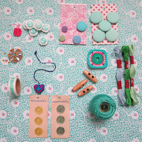 ByHaafner, haberdashery, pastel colours, vintage buttons, thread, washi tape, paper 