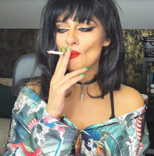 Brunette Beauty Lyria Smoking Cigarette #2