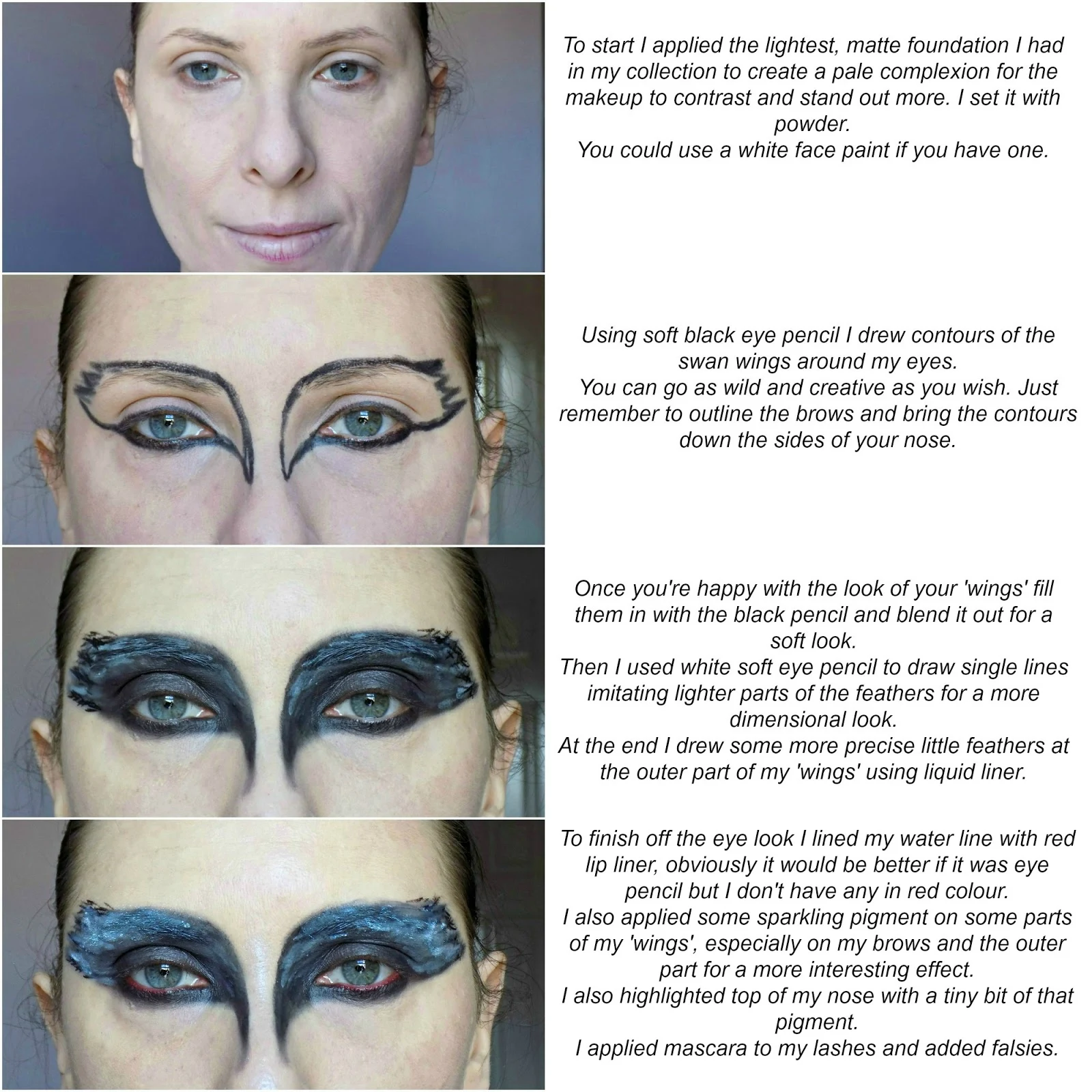 Easy Halloween Makeup Tutorial Black Swan Mummys Beauty Corner