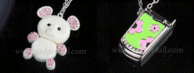 Cute Jewel Necklace USB Flash Drive - Bear or Mobile Shape