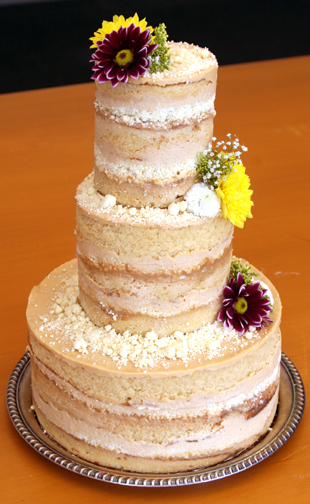 Let the cake speak for itself with the frosting free wedding cake