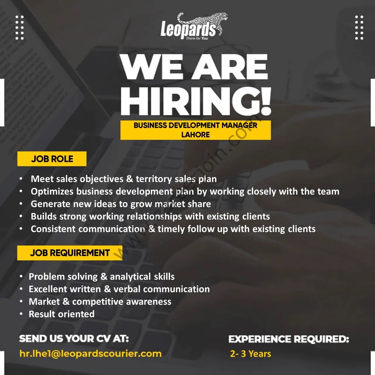 Leopards Courier Services Pvt Ltd Jobs 2023 - Latest Advertisement
