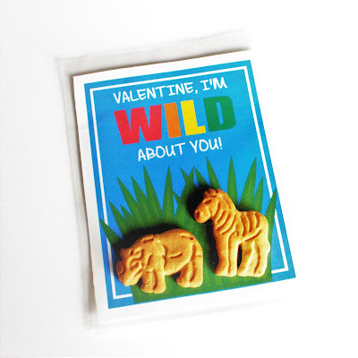 Wild About You printable Valentines