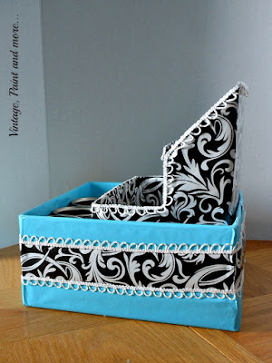 Vintage, Paint and more... side view of embellished dish organizer