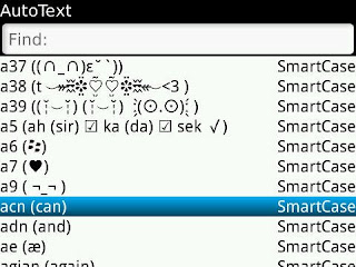 BlackBerry AutoText