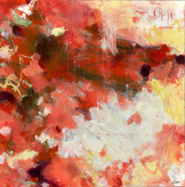 War of the Roses abstract painting by Paulette Insall