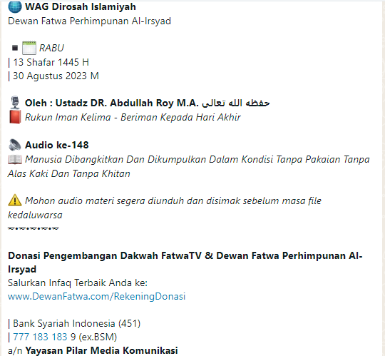 Audio ke-148 Manusia Dibangkitkan Dan Dikumpulkan Dalam Kondisi Tanpa Pakaian Tanpa Alas Kaki Dan Tanpa Khitan