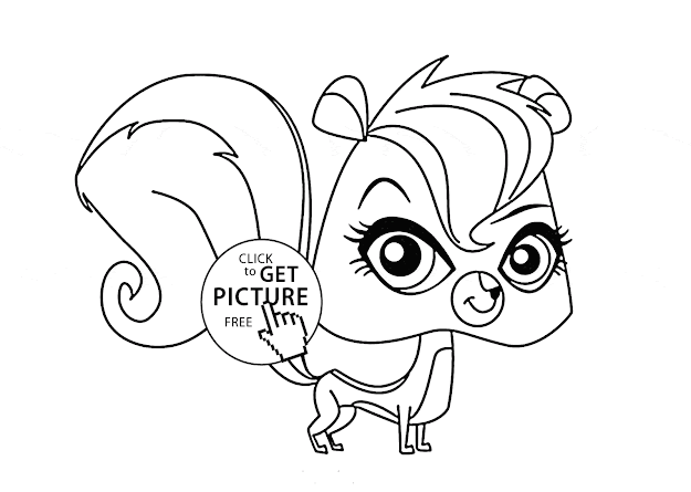 Littlest Pet Shop Cute Pepper Coloring Page For Kids Animal Coloring Pages  Printables Free