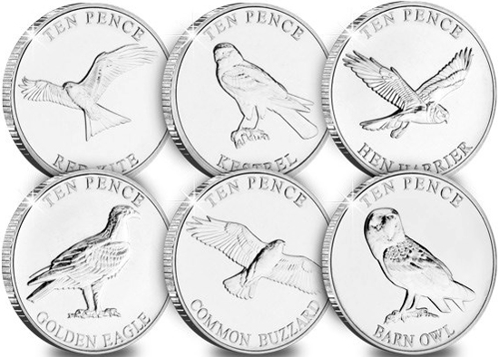 Guernsey 10 pence 2022 - Birds of Prey