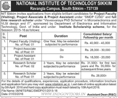 NIT Sikkim Recruitment 2016 indgovtjobs