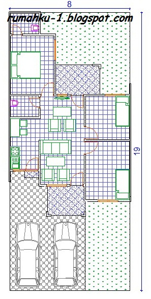 denah tampak depan rumah minimalis rumah type 75/152