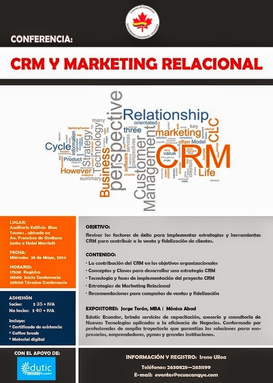 CRM, Edutic-Ecuador,Jorge-Teran, Monica-Abad, Marketing-Relacional, Social, Conferencia