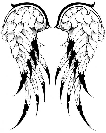 tattoo design In the world of symbols the wings are not only flying