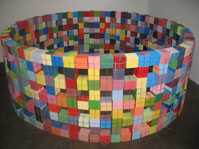 Round Cube Wall, Kate Mackay, Factory 49, art, sculpture, painting, geometric abstraction, non objective