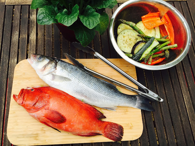 Red Grouper and Wild Sea Bass ready to go on the BBQ