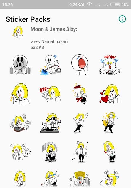 Download Stiker WA Line Moon & James