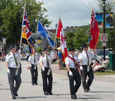 The colour guard in the parade for the 2015 Orillia Scottish Festival.