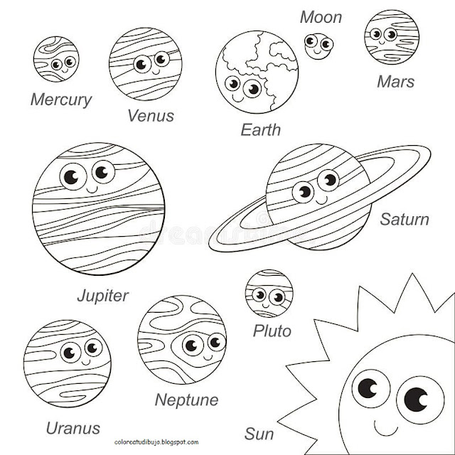 Sistema Solar para colorear