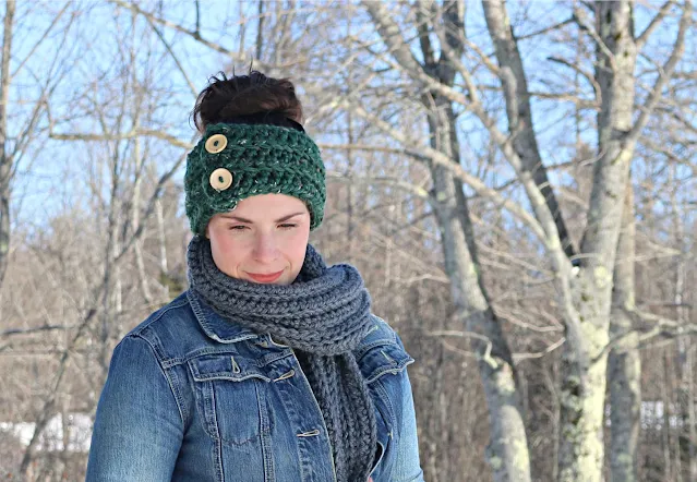 bulky yarn ear warmer