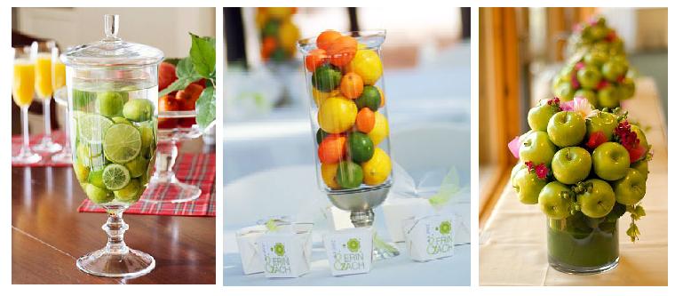 Fruit One of the biggest trends for 2011 is using fruit as your centerpiece