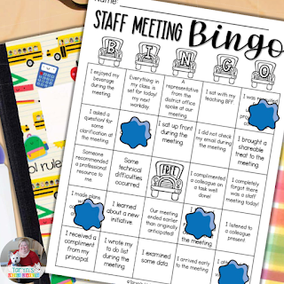 Use a staff meeting BINGO game like this to keep your teachers engaged during staff meetings this year.