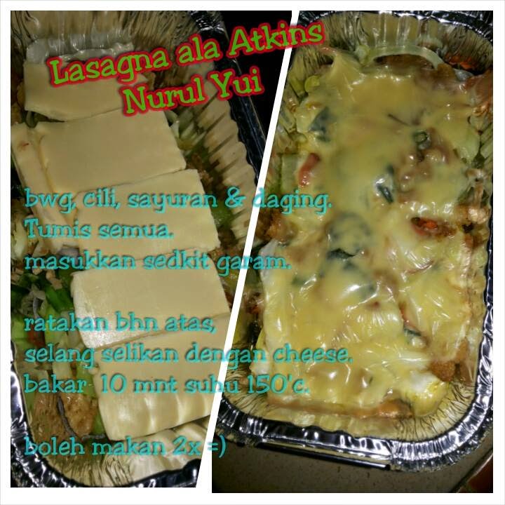 ♥Corat Coret Nusha ♥: Resepi menu atkins : Lasagna ala atkins